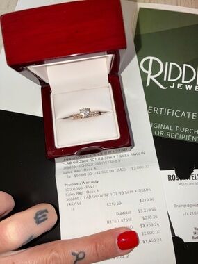14K White Gold Lab-Grown Diamond Solitaire Ring - White